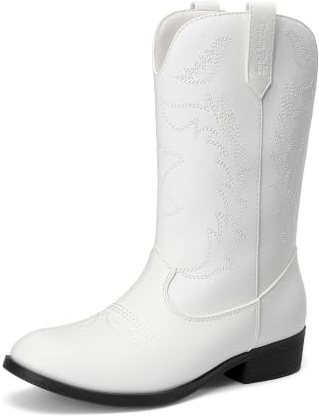 DREAM PAIRS Stivali da Cowboy per Ragazze | Stivali da Cowgirl Classici per Cavallo Scarpe da Equitazione a Mezza Polpaccio Bambina