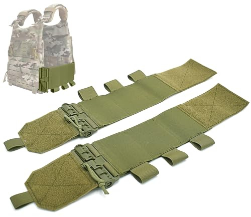 DCOFXGM Quick Release Cummerbund Mounting Strap for Vest Elastic Cummerbund Quick Disconnect Buckles with Mag Pouches (Green)
