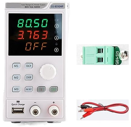 DELURA DC power supply Laboratory DC Power Supply Unit Adjustable 4 Digit Mini Lab Bench Power Supply Source Memory Function Voltage Regulator Multi protection (Color : SS-8010HP)