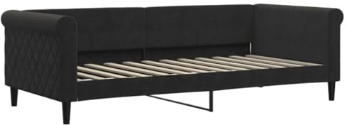 vidaXL Tagesbett Schwarz 90x200 cm Samt