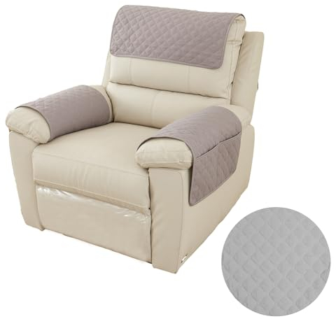 HoaaiGo 1 Sitzer Sesselschoner, Sesselauflage Relax Mit Armlehnen, Wasserdicht für Relaxsessel, Sesselschutz für Haustiere, Hunde und Kinder