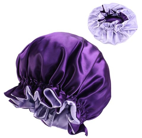 BaronHong Satin-Haar-Schlafmütze für lockiges, voluminöses oder glattes Haar | Verhindert Frizz, Trockenheit, Knoten und Haarbruch