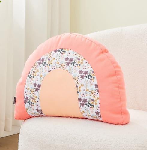 ALAVYA HOME® Dekorationskudde barnkudde, regnbåge för hussäng, barnsängar – D40 cm I gosig kudde barn fluffig med fyllning, dekorativ kudde för babyrum, barnrum dekoration – 40 x 30 cm