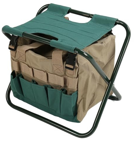 Sgabello pieghevole da giardino con panno Oxford per un comodo giardinaggio, sedia portatile e leggera per esterni