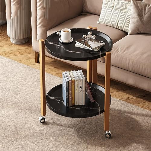 Moderner Barwagen auf Rädern für Zuhause, rollender Servierwagen für Küche, Esszimmer, Club, 43 cm Höhe, stilvolles und funktionales Design