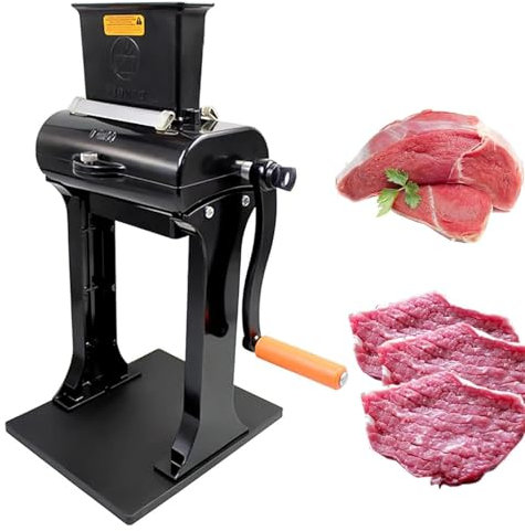 HEAXIY Ablandador de Carne Comercial, Ablandador de Carne Manual Vertical, Herramienta para Aplanar Filetes, Cortador de Carne Enrollable para Pollo de Res, Pavo