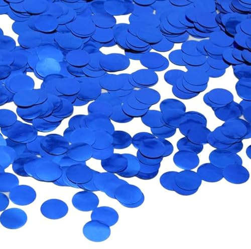 XDGBGFN Coriandoli rotondi, blu, 50 g, 15 mm, metallici, per feste e matrimoni, decorazioni