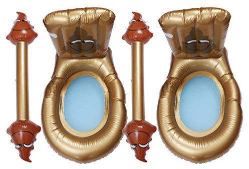 DRESSOOS Aufblasbarer Schwimmring Toilette Aus PVC Lustiger Schwimmsessel Für Erwachsene Goldfarben Strapazierfähig Einfach Aufzupumpen Für Pool Strand Und Outdoor-spaß Im Sommer