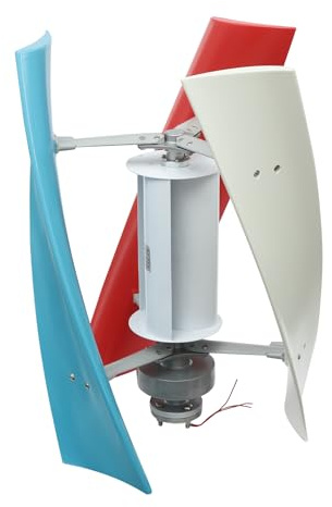 Hanmorfarbi 100w vertikale Windturbine, kleine Windturbine mit Hilfsrad, bunte Blatt vertikale Windturbine für Deck, Rv, Kabine, Boot, hohe Umwandlungsrate Stromerzeugung，Vertikale Windturbine (24V)