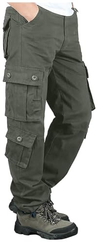 Pantalón Cargo Hombre Trabajo Anchos Trekking Pantalón Militar Senderismo Tallas Grandes Pantalones Multibolsillos Tacticos Ropa Deportiva Hombre Ofertas Flash del Dia Verde del ejército XL