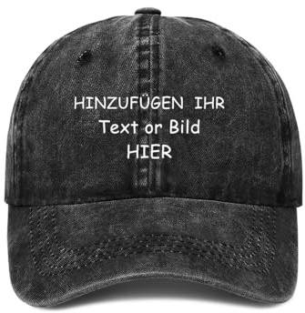 ROHBVMN Schirmmütze personalisiert mit Foto/Logo/Text | Mesh-Trucker-Kappe selbst gestalten | Verstellbare Dad Cap für Männer & Frauen | Baseball Cap Herren Damen Schwarz