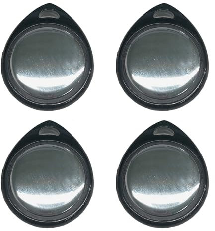 QCOQ Air Tracker Tag 4 Pezzi, Nero | Smart Tracker Funziona con Apple Dov'è App (solo iOS), Batteria Sostituibile Bluetooth Trova Oggetti, Localizzatore Chiavi per Chiavi/Bagagli/Valigie/Portafogli