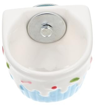 Toyvian Small Ceramic Hanging Pet Feeder Bowl Anti-spill Fixed Hamster Feeding Bowl for Squirrels Hedgehogs and Sugar Gliders Blue Cake Design