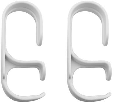 JCBIZ 2PCS Hook Plastic Bracket Load Bearing Perforated Kitchen Bathroom Wall Clothes Rack Hook for Hotels Shopping Malls Offices Stores White
