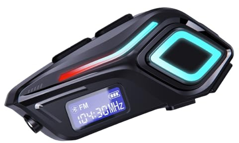 Renchey Auricular Inalámbrico para Motocicleta - Intercomunicador Inalámbrico para Casco con Auricular | Función Radio FM Impermeable para Hombres Mujeres Adultos Parejas Paseo