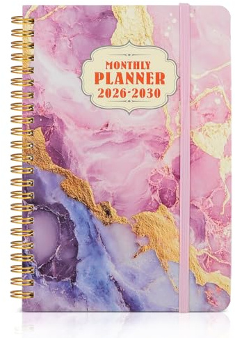 SEEALLDE Planner 2026-2030 Monthly Planner to View to Do List Notebook A5 Diary Spiral