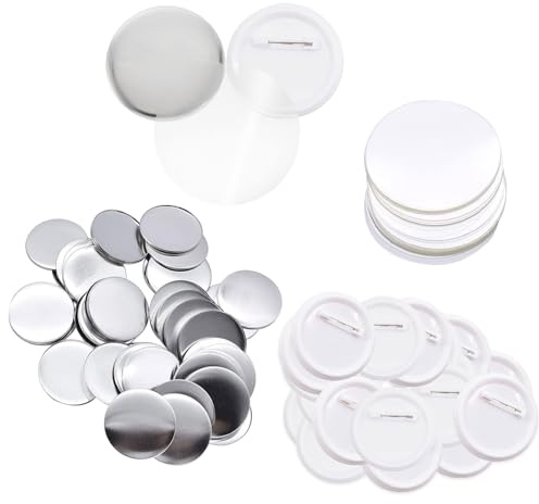 100 Piezas de Botones de Pin de Insignia Redonda con Película Transparente, 44mm Botón de Pin, para el Proceso DIY de la Máquina de Fabricación de Botones, Incluyendo la Carcasa Metálica