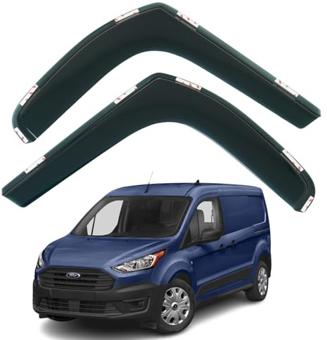 2 Windabweiser für Ford Transit Connect MK2 Modelle 2014 2015 2016 2017 2018 2019 2020 2021 2022 2023. Schließen Sie Regenabweiser an, verbinden Sie Fenstervisiere.