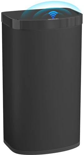 HOMCOM 55L Sensor Bin with Soft-Close Lid, Automatic Touchless Motion Sensor Kitchen Bin with Fingerprint Resistant Stainless Steel for Hygienic Gyms, Home Office Use, Black