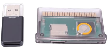 PUSOKEI Cartuccia SD GBA, Scheda di Memoria Flash Universale con Lettore di Schede, Formato FAT, capacità Massima Fino a 2 GB, Compatibile con GBA SP GBM IDS NDS NDSL (Nero Trasparente)