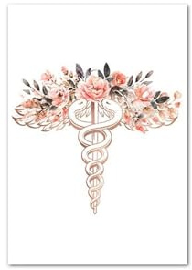 Supkancl Fiore Anatomia Stampa su Tela Cuore Polmoni Cranio Organo Poster da Parete Stetoscopio Arte Pittura Educazione Medica Decorazione Immagine(Picture E,30x45cm No Frame)