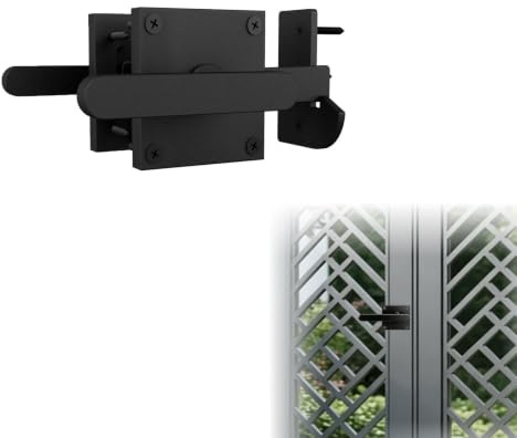 Doppelseitiger Torriegel, Robuste Schwingtürriegel, Zaunriegel, Torbeschläge für Holzzaun, Hochleistungstorriegel für Holzzaun, Türriegel Riegelschloss Aluminium für Gartentor Scheunentor