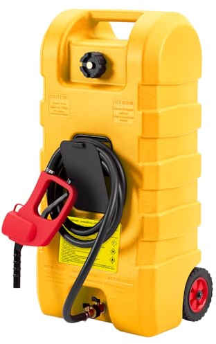 RBFGYIOP Bidón de gasolina de 57 l (15 galones) con bomba de mano y manguera, sifón de 7,5 l/min – Bidón de combustible enrollable para coche, barco, cortacésped, ATV, resistente a los rayos UV, HDPE