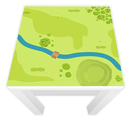 nikima Schönes für Kinder Spielfolie für Lack Tisch 54x54 cm Wald & Wiese (Möbel Nicht Inklusive)