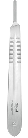 AIESI® Skalpellgriff (Skalpellhalter) aus Edelstahl für Skalpellklingen Nr. 4, 10 Jahre Garantie