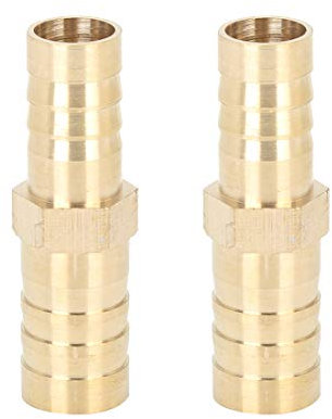 X AUTOHAUX 2 Stück 12mm bis 10mm Auto Messing Barb Schlauch Fitting Gerader Anschluss