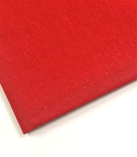 Vanligt 100 % bomullstyg - 152 cm brett - 10 färger av M&J® (röd, 1 meter)