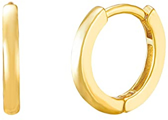 Ohrringe Silber 925. Basic Creolen groß oder klein. Schmuck Damen vergoldet mit 18 Karat (Silber und Gold) für Frauen und Mädchen. Durchmesser der Hoops 12,5 oder 20mm.