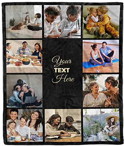 Kuscheldecke Mit Foto Bedrucken, Personalisierte Flauschig Selbst Gestalten Fotodecke Mit Eigenem Foto und Text Super Weich Flanell Fotodruck Geschenk Für Familie Geburtstag Weihnachten (150×200cm)