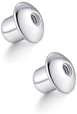Pendientes de tornillo de repuesto de plata de ley 925 (par) solo se adapta a productos de joyería, pendientes de tornillo chapados en oro blanco de 14 quilates para niñas, adolescentes y mujeres