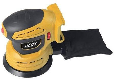 Blim Levigatrice rotorbitale a batteria 20 V 2 Ah 125 mm - Velocità 7000-12000 rpm - Serbatoio per polvere - Luce LED