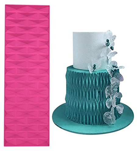 Torten Schablonen Diamant Kuchen Dekoration Schablonen Rechteckige Strukturmatte Tortenschablonen Silikon Prägematte Fondant Schokolade Cookie Schablonen für DIY Kuchen Tortendeko Kekse Dessert