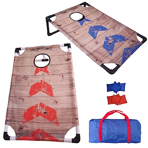 Portable Collapsible Cornhole Set with 2 Cornhole Boards, 8 Cornhole Bean Bags and Carrying Case, Camping Games Indoor Outdoor Yard Toss Game 3' x 2'