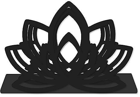 CREATCABIN Flower Letter Holder 2 Slots Mail Organizer for Table Metal File Sorter Organizer with White Box Desktop Decoration Black for Mail Bills Letters Files 6.9 x 4.9Inch