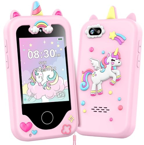 Téléphone intelligent pour filles, jouets pour filles, garçons, jouets pour Noël, anniversaire, jouets pour enfants, jouets pour enfants de 3 à 10 ans, écran tactile de 7,1 cm, jouet d'apprentissage