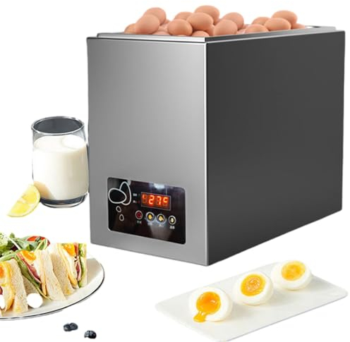 Egg Boiler Cooker,Commercial Egg Boiler Machine 800W Temperature Control Range 30~99°C,50 Egg Capacity Automatic Restaurant Egg Boiler Steamer, 220V