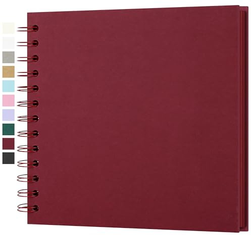 Fotoalbum zum Selbstgestalten 18x18 cm 20 Blatt 40 Seiten säurefrei | Fotobuch zum Einkleben Archivqualität Spiralbindung DIY Scrapbook Geschenk Hochzeit Familie Jahrestag Geburtstag