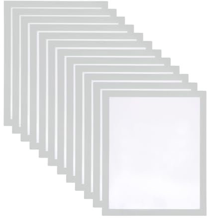 QUARKZMAN 12 Stück A4 Magnetrahmen, Info-Rahmen Selbstklebend Aufklappbarer Magnetrahmen mit Magnetverschluss, Bilderrahmen für Dokumente, Poster, Hinweise,Silber (31.5 x 25cm)