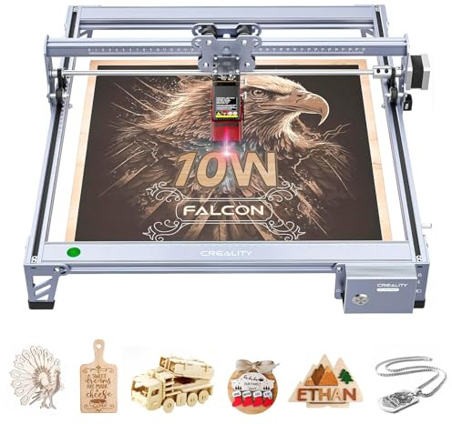 Creality Macchina per incisione laser da 10 W, macchina per incisione laser con 0,06 mm, alta precisione, velocità 10000 mm/min, per legno, acrilico, pelle, area di incisione 400 x 415 mm