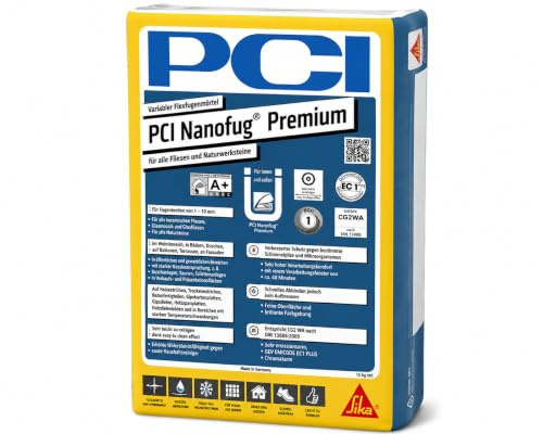 PCI Nanofug Premium 15 kg Nr. 19 Basalt Variabler Flexfugenmörtel, für alle Fliesen und Natursteine Verfugen Fliesen Sika