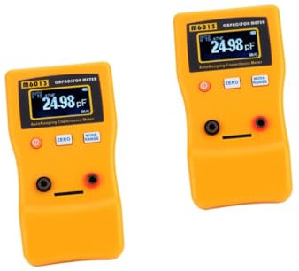 jojofuny 2pcs Capacitor Tester Portable Digital Capacitor Measurement Tool for Electronics Professional Automatic Range Accurate Readings for Circuit Testing Handheld Design