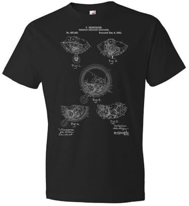 Pocket Watch Repeater Jeweler Watch Clockmaker Mens Funny Unisex T-Shirts Graphic Print Black Tee XXL