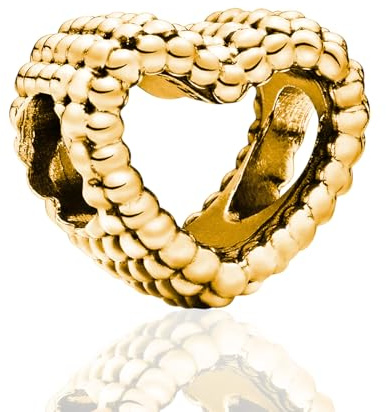 YUMINN Gold Charms 925 Sterling Silber für Armbänder Herz Stopper Charm Schmuck Geschenke für Damen
