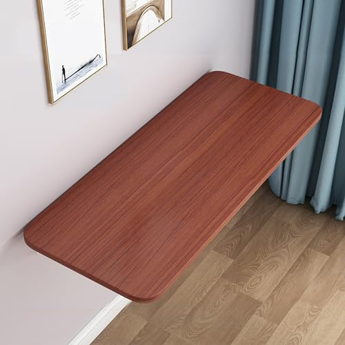 Tavolo da lavoro pieghevole da appendere al muro, tavolo da pranzo con foglie a goccia, tavolo pieghevole da parete per piccoli spazi, bar, computer portatile, 70 x 40 cm, colore teak