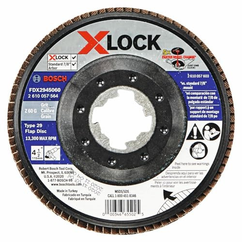 BOSCH FDX2945060 Fächerscheibe, 11,4 cm, X-Lock Dorn Typ 29, Körnung 60, 10 Stück