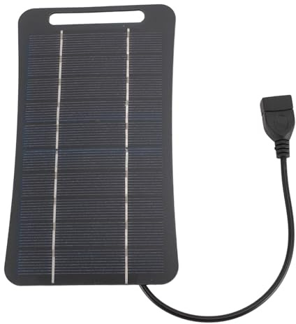 USB Solar Panel Hög Effektivitet Monokristallin kisel Portabel 5W Solarladdare för utomhuscamping Travel Emergency Supply ABS Material Lätt 55G (Svart)